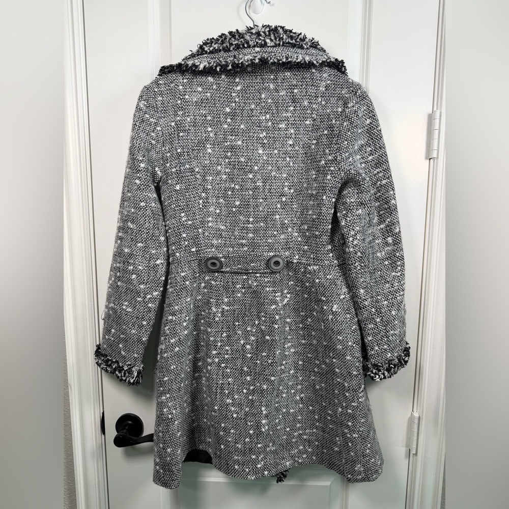 Nick & Mo Black and White Textured Trench Coat - Picture 3 of 5